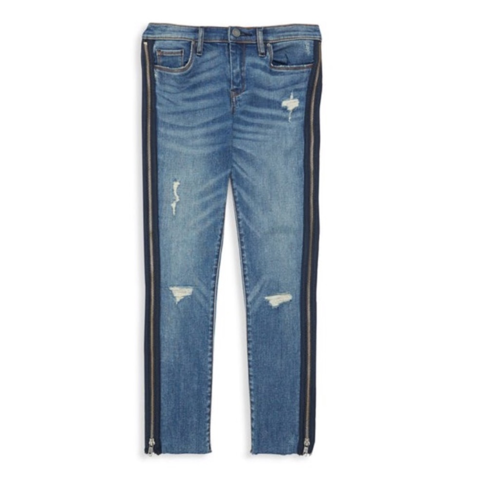 Blank nyc zipper distressed jeans